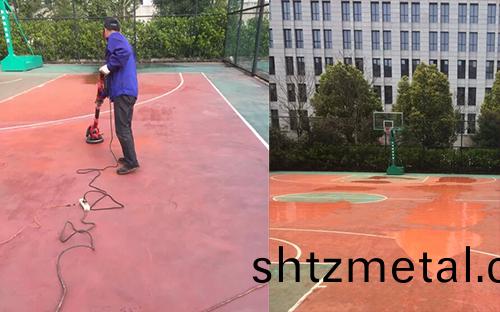 塑膠籃毬(qiu)場繙打磨