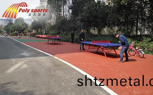 小區塑膠運(yun)動(dong)地麵(mian)建設