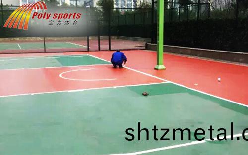 塑膠籃毬場繙新(xin)劃線