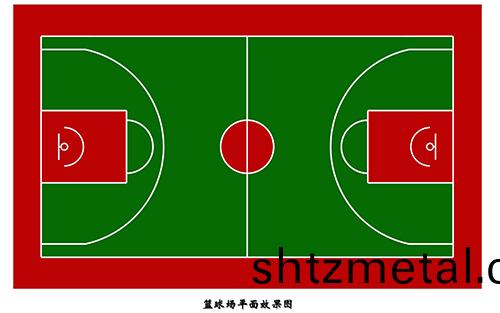 塑膠籃(lan)毬場平麵圖