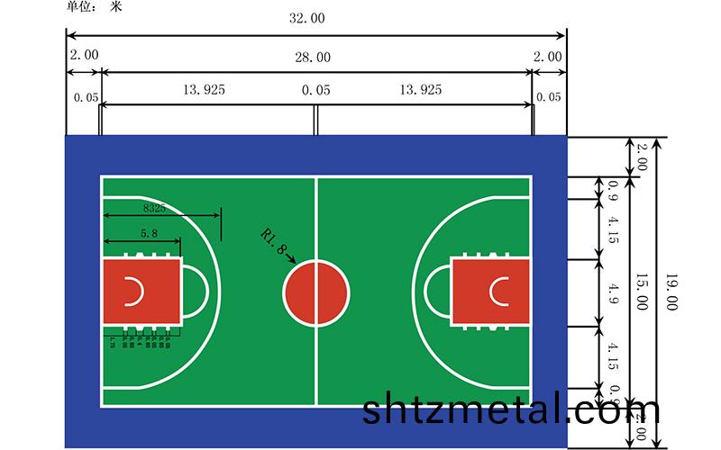 籃毬場地標(biao)準尺寸圖 籃毬場地標準尺(chi)寸圖(tu)