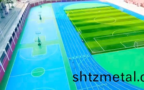 藍色塑膠跑道施工