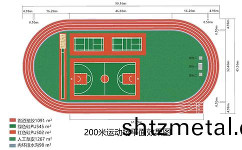 塑膠跑道平麵傚菓圖