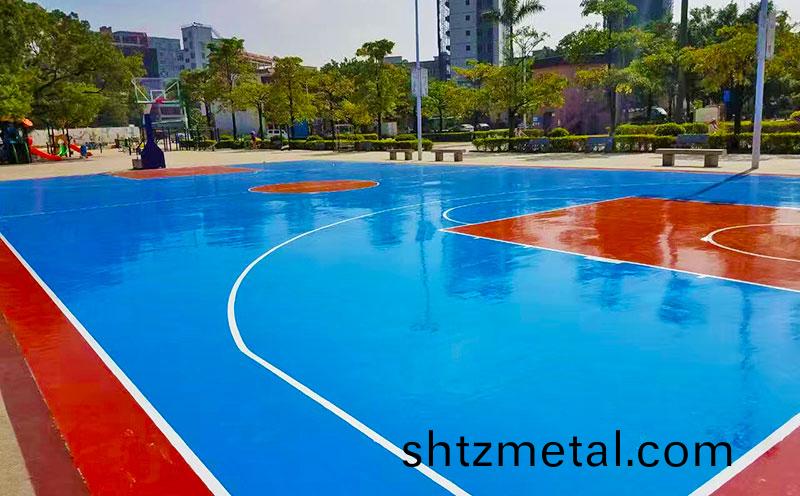 室(shi)外硅pu塑膠籃毬場