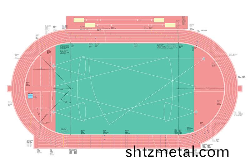標準400米塑膠跑道(dao)畫線圖
